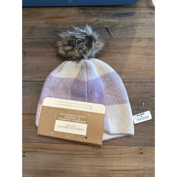 Christian Siriano New York Beanie Hat Purple NEW One Size - Picture 1 of 5